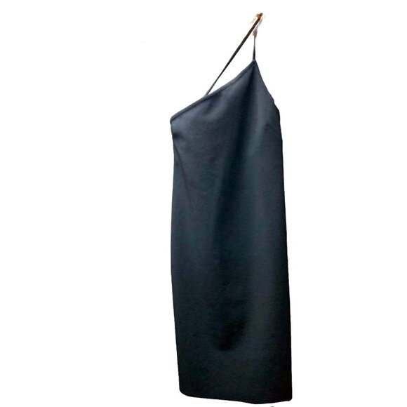 Zara Black Asymmetrical Spaghetti Strap Midi Dress‎ - Picture 2 of 9